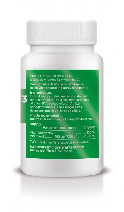 VITAMINA K2+ VIT D3 COMPRIMIDOS Soria Natural